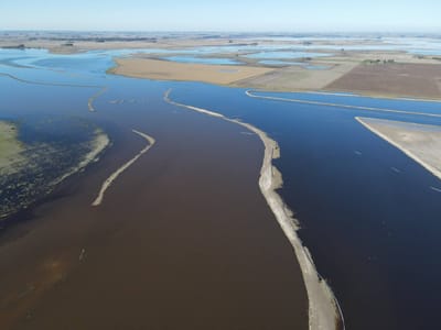 El año pasado, tras la queja de productores, el gobierno reactivó un dragado de 30 kilómetros en el río Salado